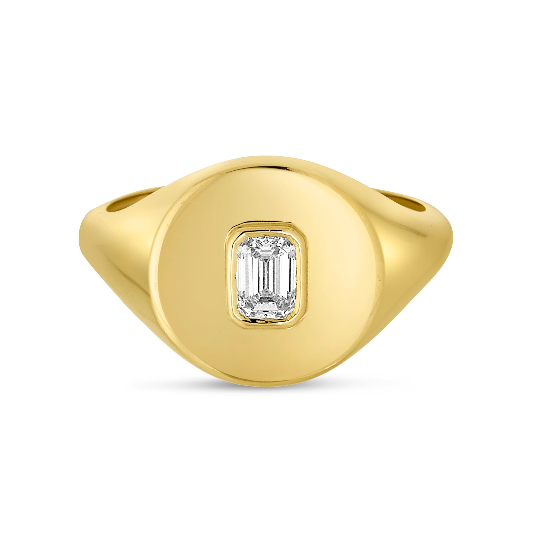 The Lito Emerald Cut Round Signet Ring - Main Image