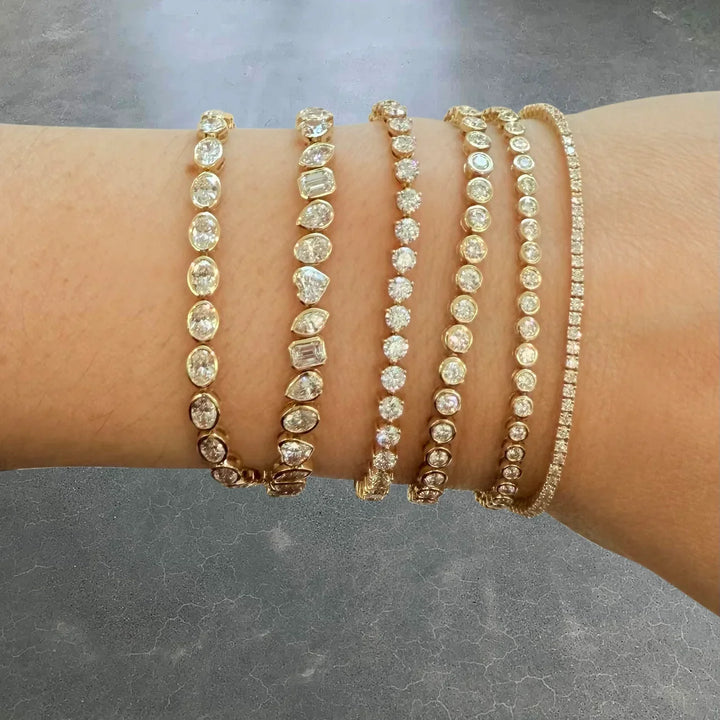 Bezel-Set Lab Diamond Tennis Bracelets for Everyday Wear