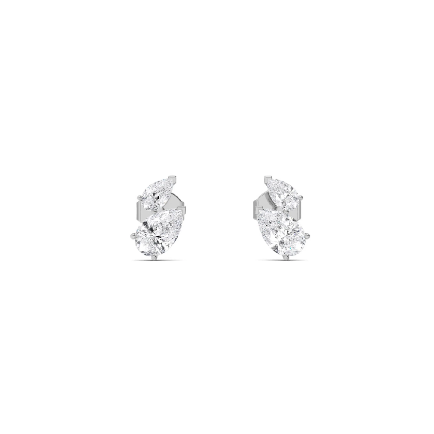 1.97ct pear diamond climber earrings lab grown minimalist studio product shot