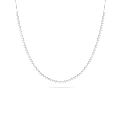 Celeste Collection Trilogy 2.35cttw Adjustable Lab Grown Diamond Necklace in 14K White Gold