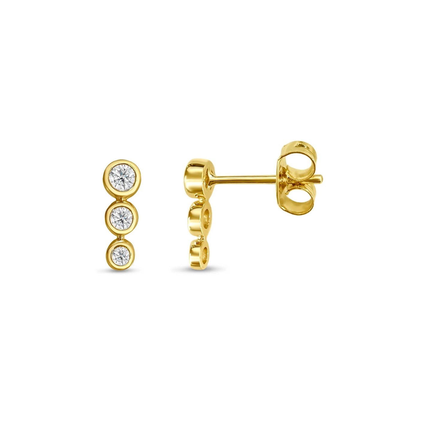 Curated ear mini stud earrings bezel set diamonds 0.24ct lab grown clean minimalist product image