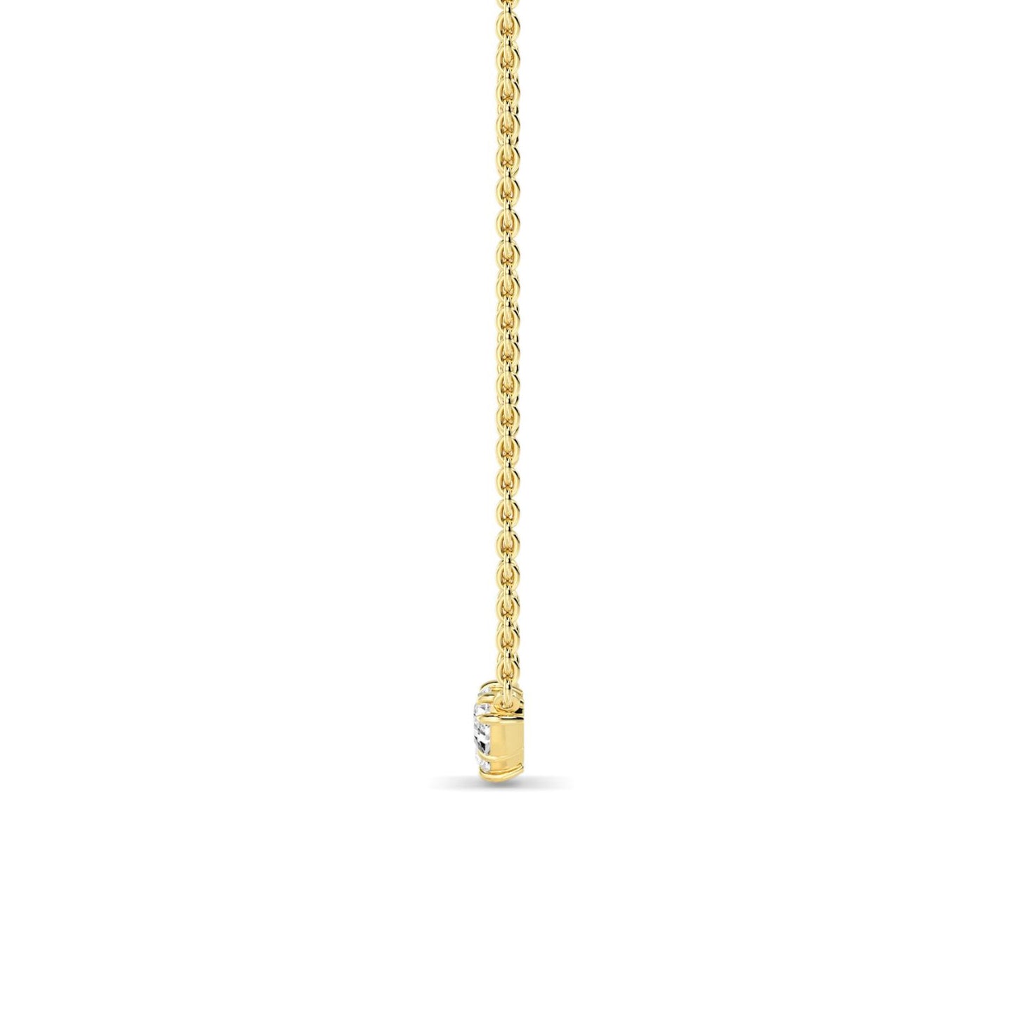 Elegant Aurelia pendant by Lumeniri with petite bar design and mixed shape lab grown diamonds in yellow gold
