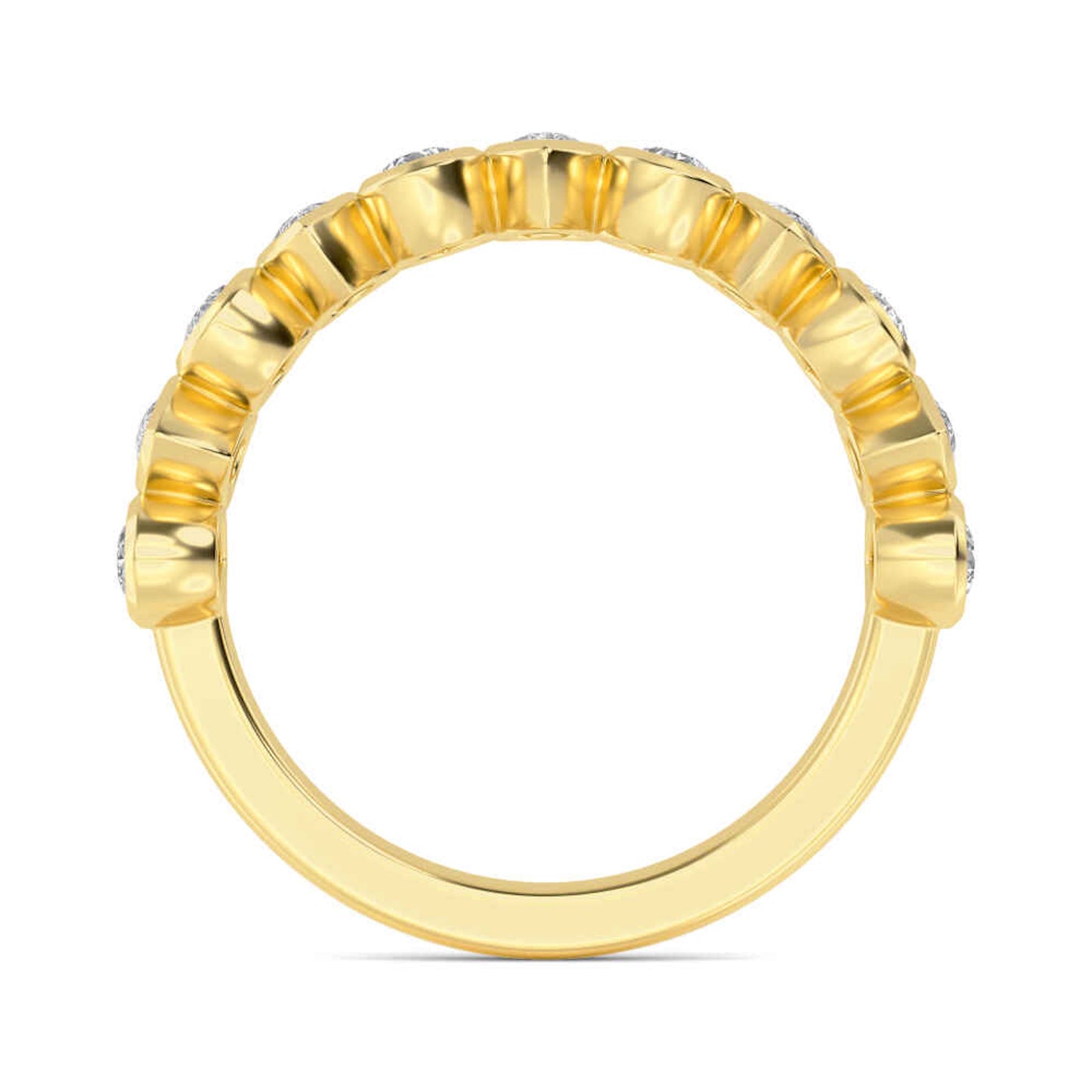 Elegant Nova Pinky Ring with 0.88 CTW lab-grown pear diamonds in a continuous 14K gold band