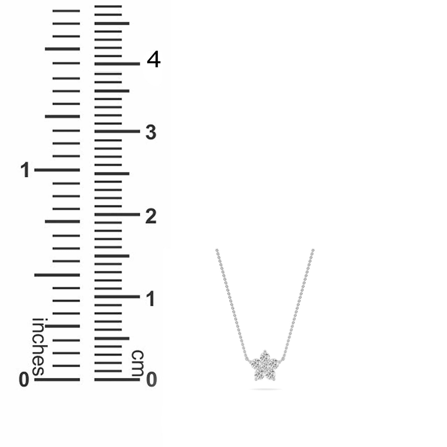 Flower Pendant by Lumeniri with 5 Lab Grown Diamond Petals 14K White Gold