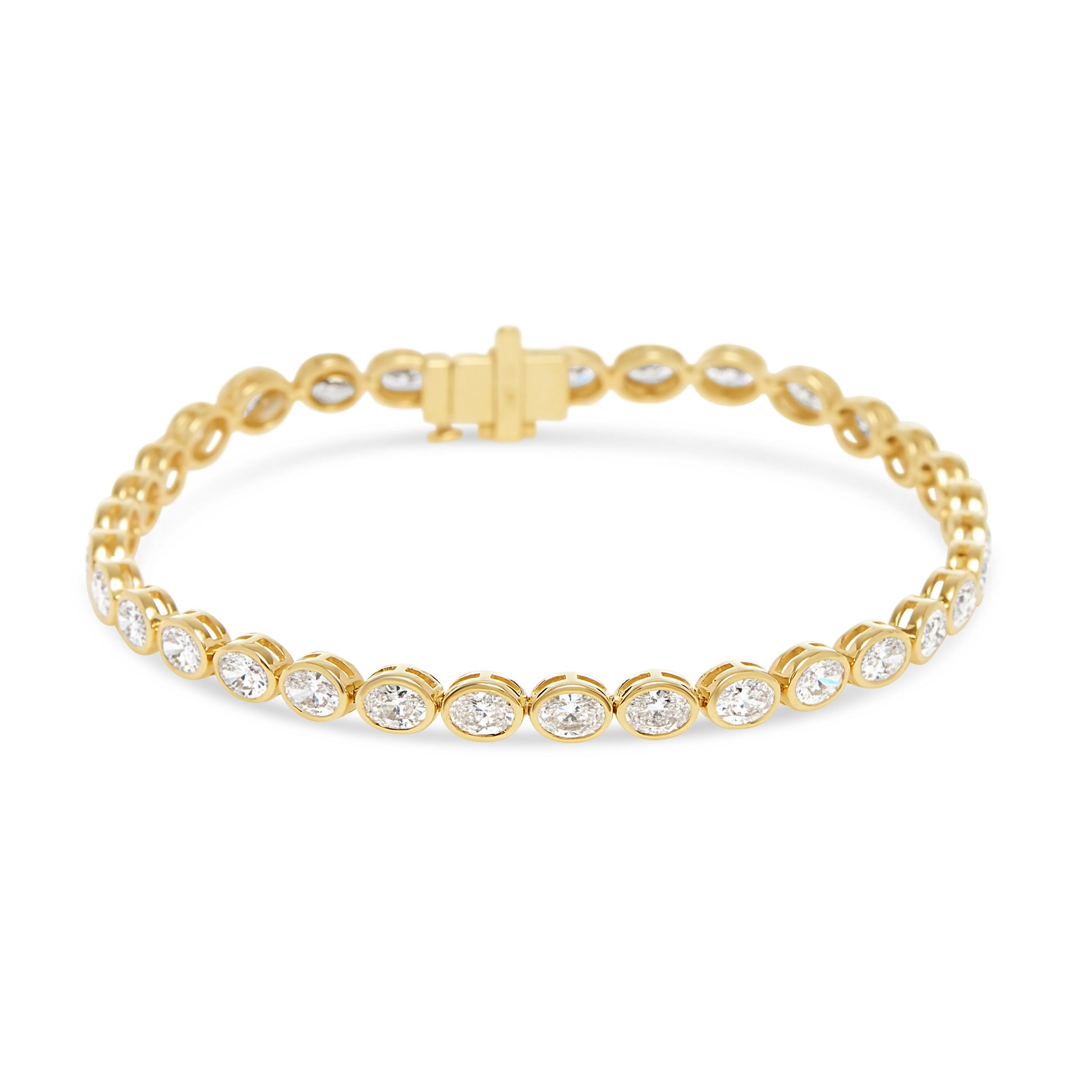 The Lucia Oval Bezel Set East West Tennis Bracelet 5.5ct Lab Grown