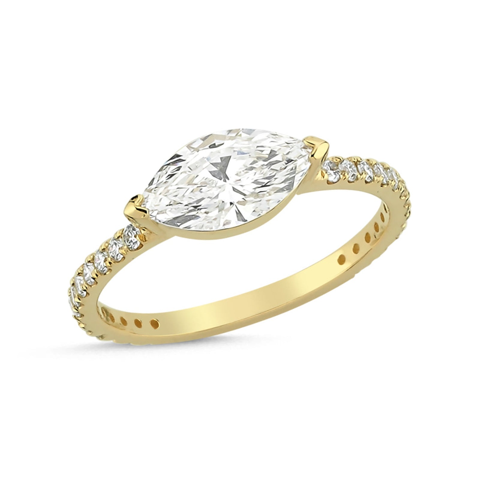 The Elina II Marquis Lab Diamond Engagement Ring