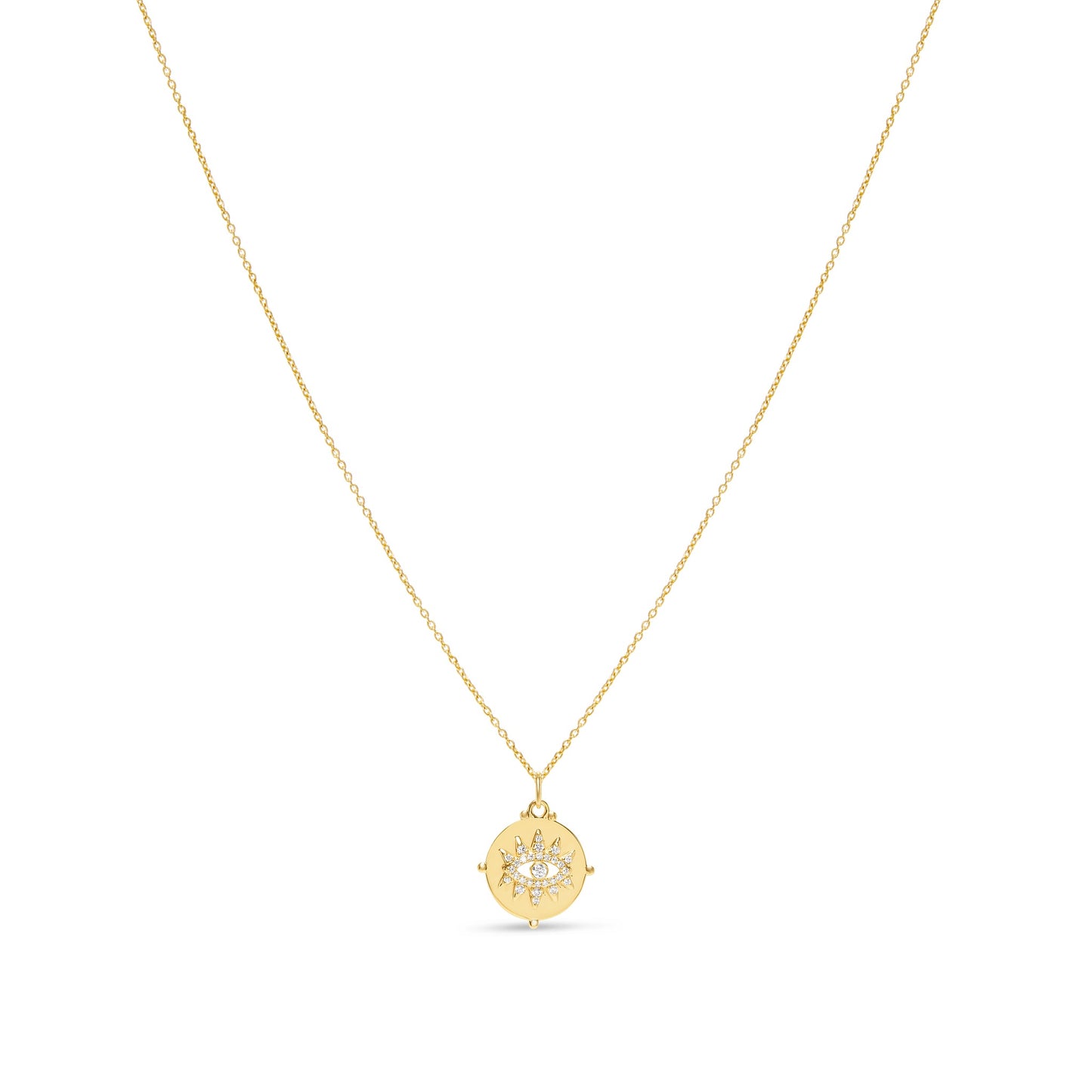 Lucent Charms Muse Protective Eye 15mm Charm by Lumeniri with 0.19ct lab-grown diamonds in 14K gold.