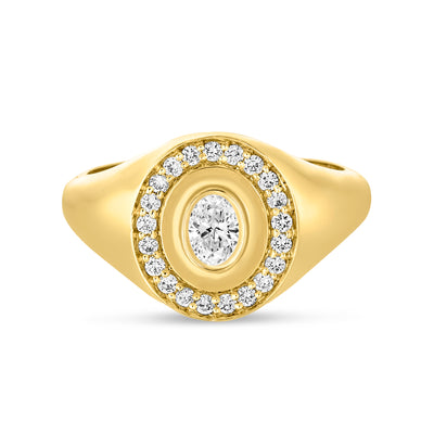 The Oran Oval Halo Signet