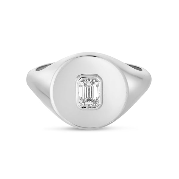 The Oran Round Emerald Cut Signet