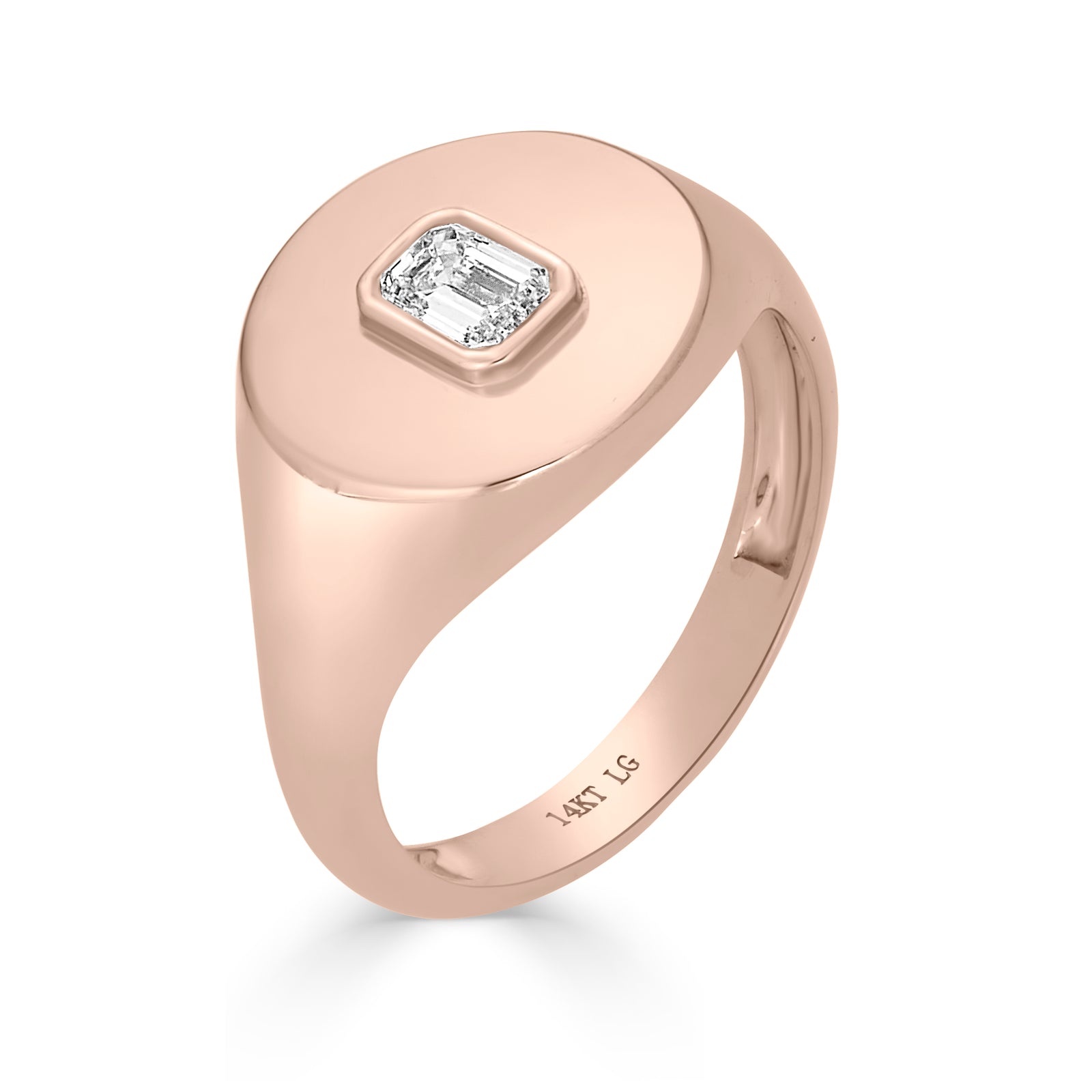 The Oran Round Emerald Cut Signet