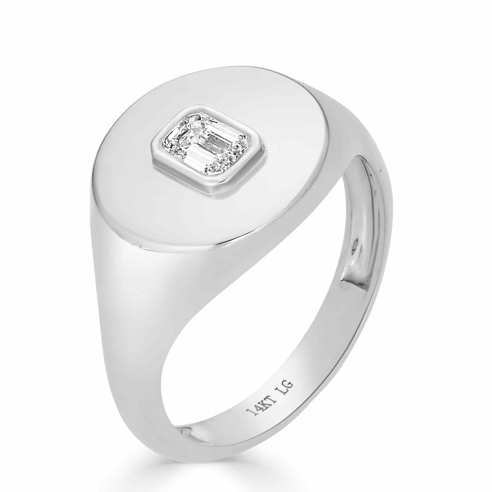 Lito Emerald Cut Round Signet Ring