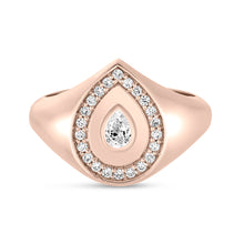 The Oran Pear Halo Signet