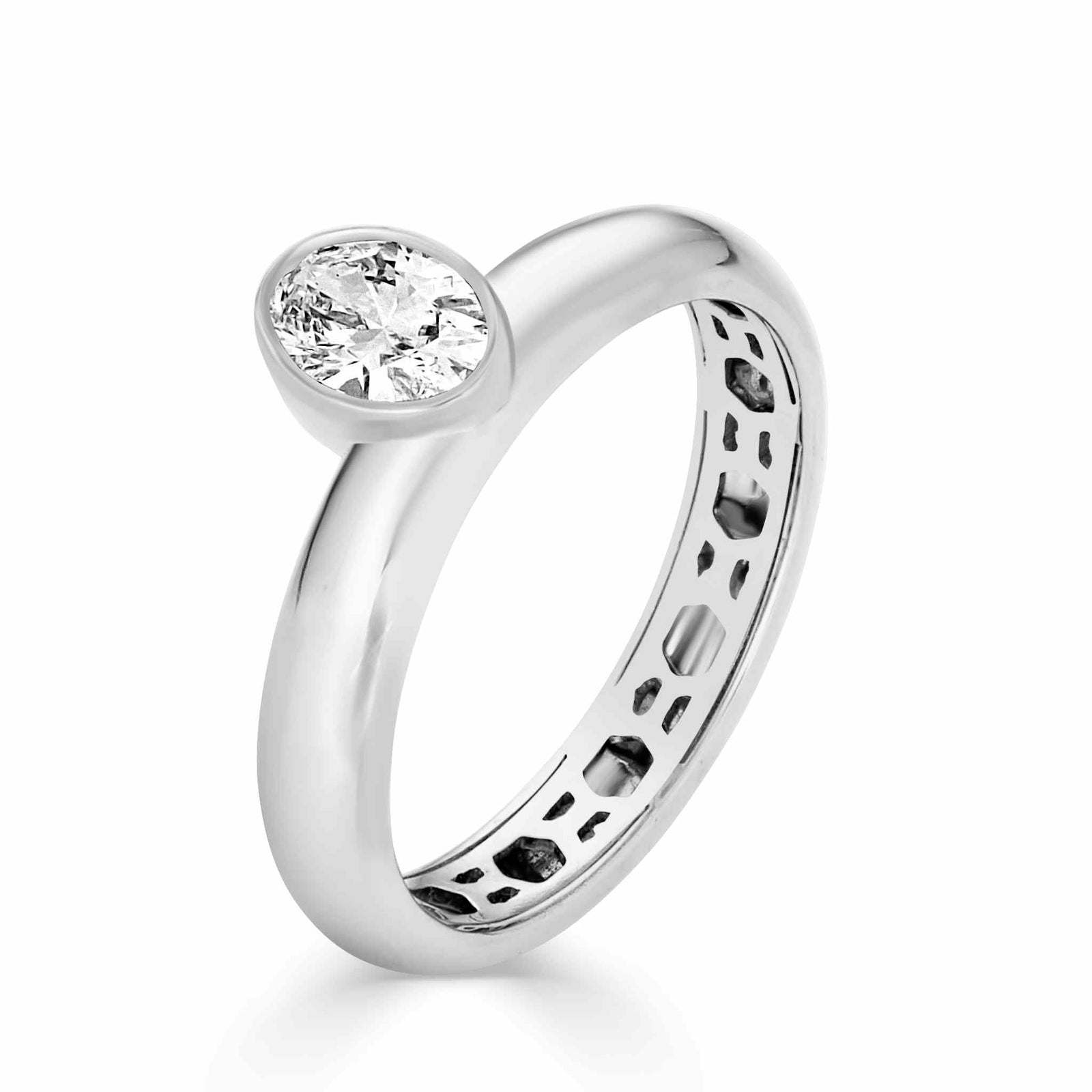 Nadia Offset Oval Bezel Set Band