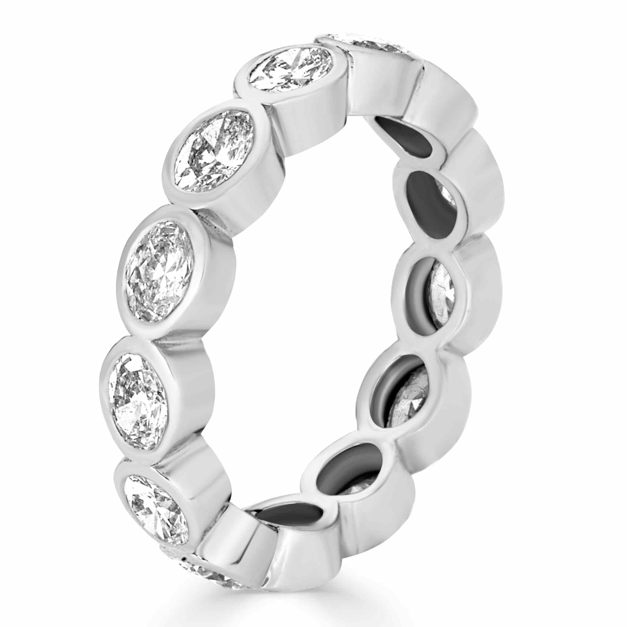 Lucia 2.2 ct Bezel Set Lab Grown Diamonds Oval Eternity Band| Lumeniri