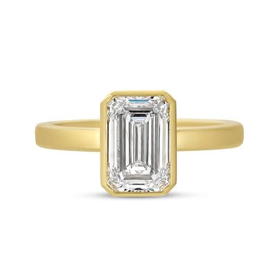 Noura Emerald Cut Bezel Set Engagement Ring