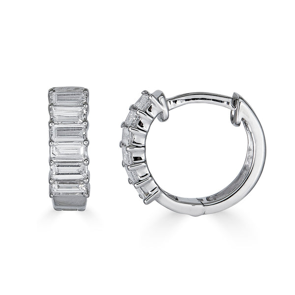 Halina Emerald Cut Huggie Hoops