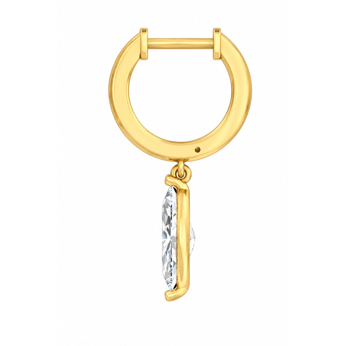 Lumeniri 14K yellow gold marquise diamond dangle huggie earrings