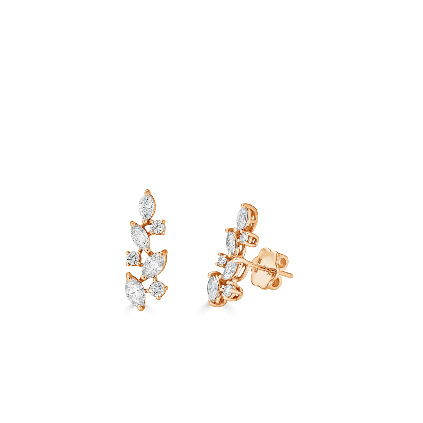 Lumeniri Aurora Petite Climber earrings 1.25ct lab grown diamonds isolated white background product photography