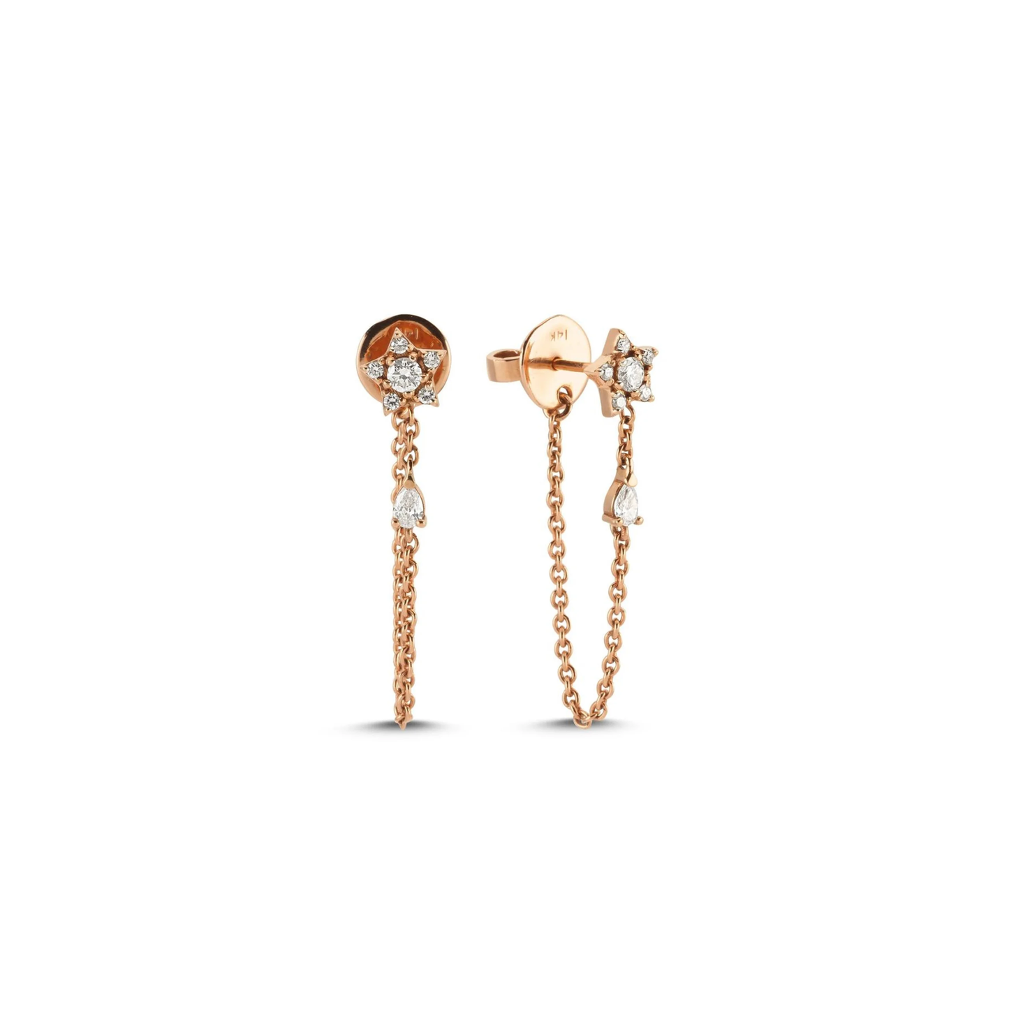 Lumeniri Cadena Lotus diamond stud earrings detailed product shot white background luxury fine jewelry