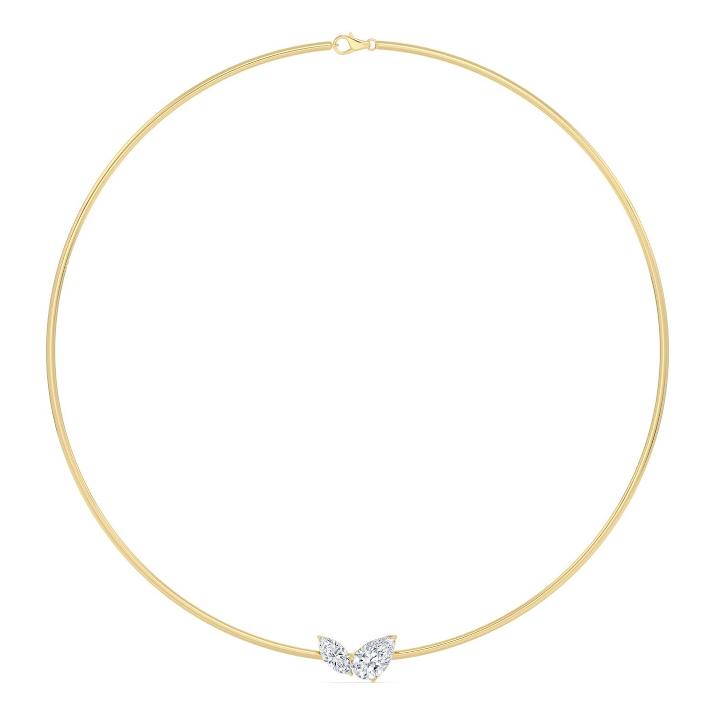 Lumeniri Camila Toi et Moi choker with marquise and pear lab grown diamond centerpiece in 14K yellow gold