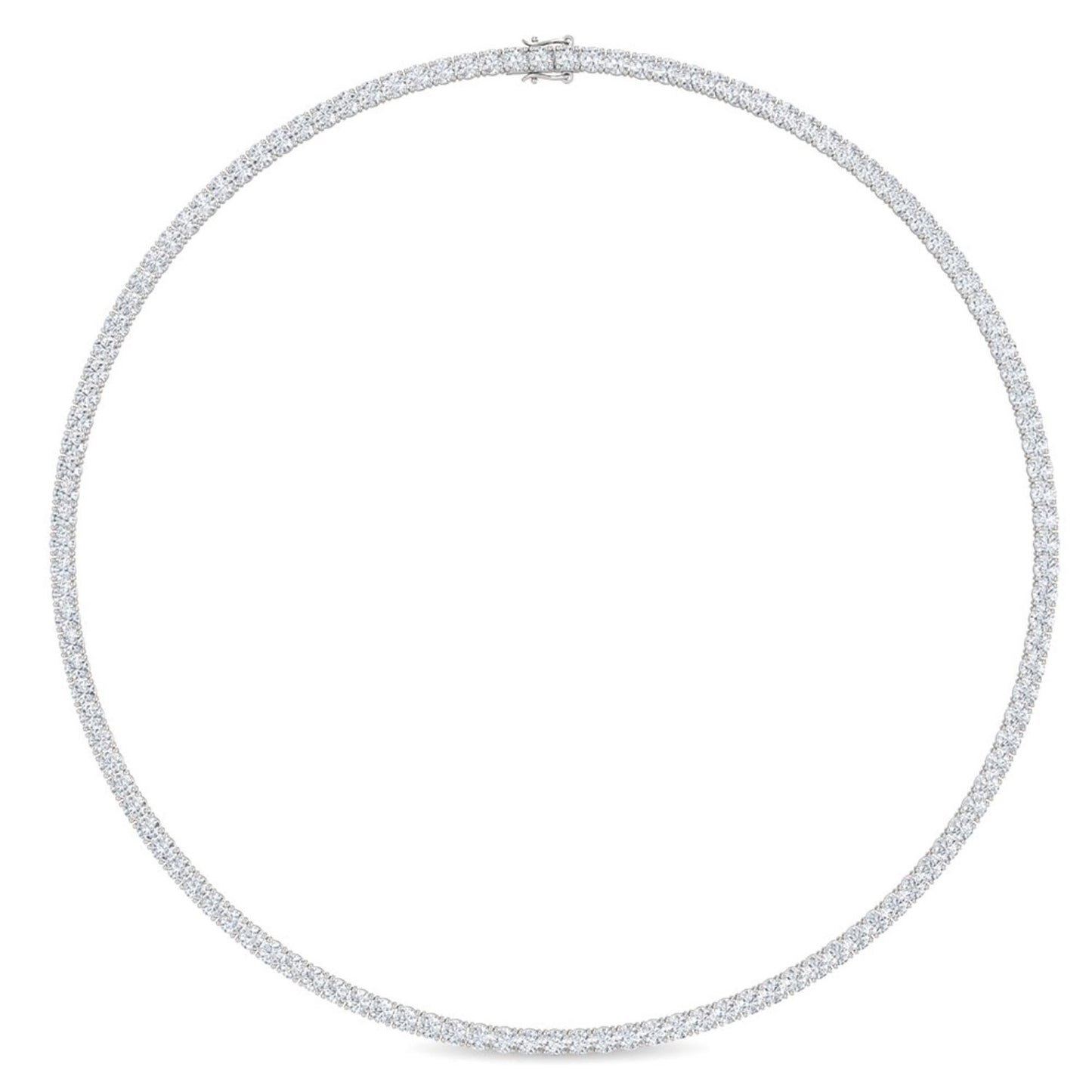 Lumeniri Celeste tennis necklace with round brilliant lab grown diamonds in classic 4-prong 14K white gold setting