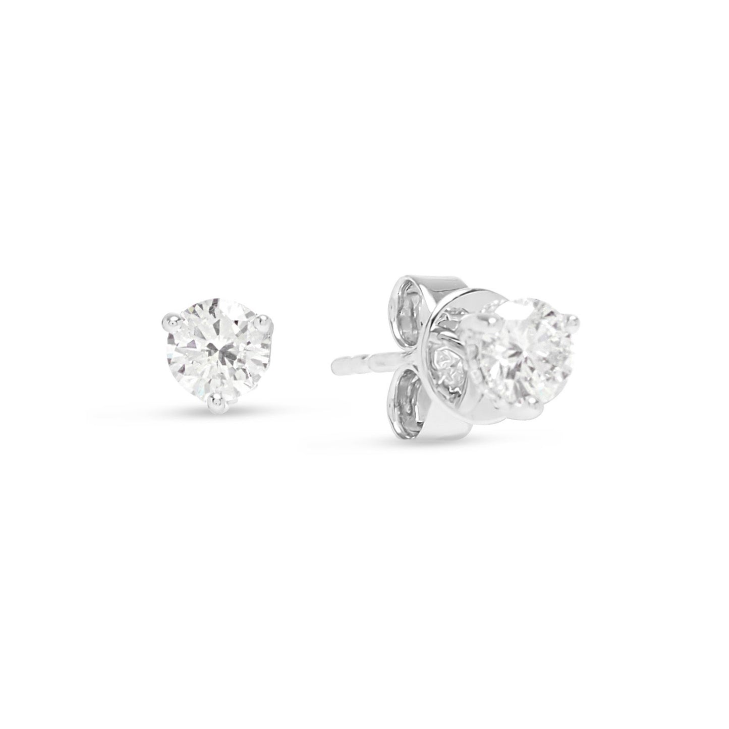 Lumeniri Classic Stud Martini Hidden Halo with EF-VVS lab diamonds, set in 14K White Gold, shown on a white background to emphasize their brilliance and quality.