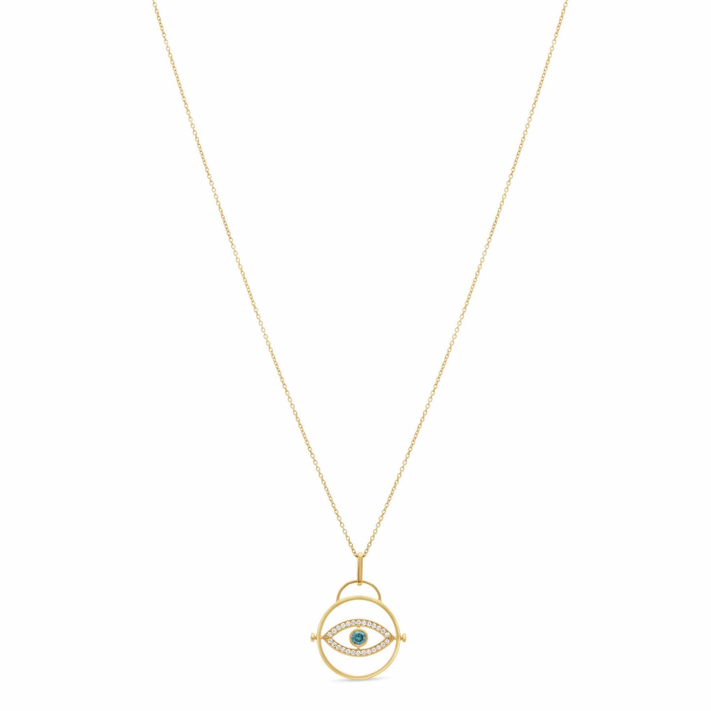 Lumeniri Evil Eye 0.46cttw Blue Lab Grown Diamond Pendant