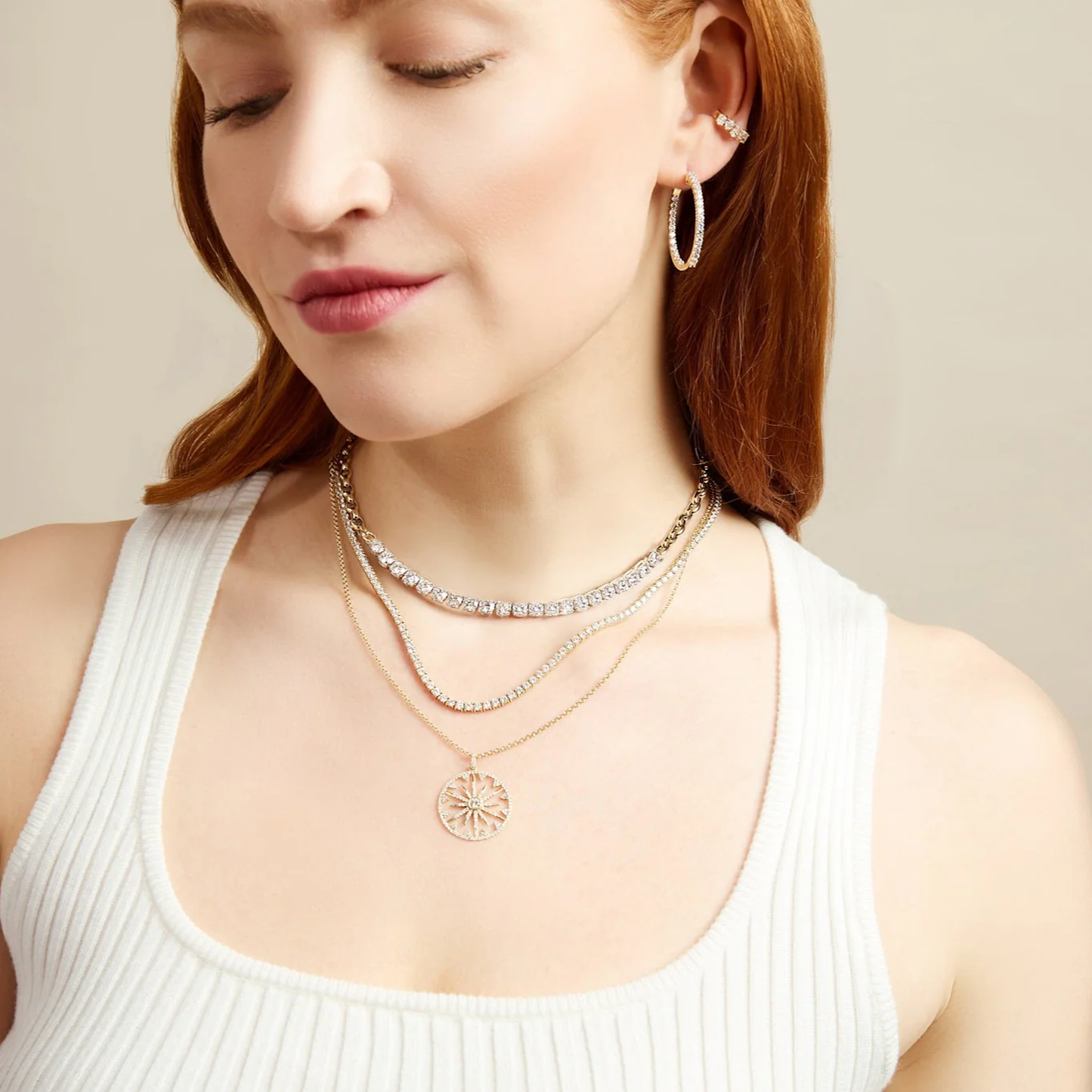 Lumeniri Lucent 23mm Solaris Charm with 0.75ct lab-grown diamonds in 14K gold, meaningful jewelry piece
