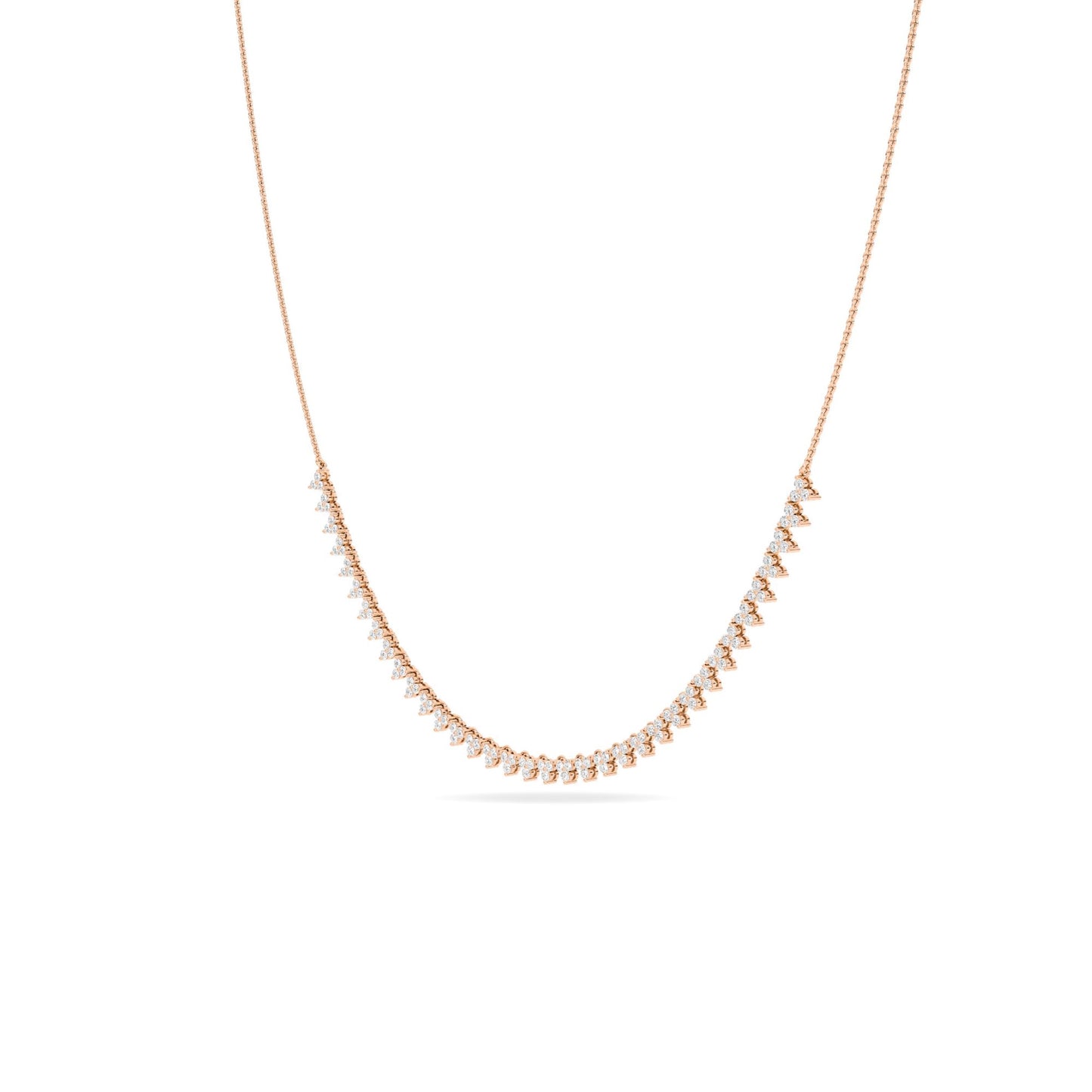 Lumeniri Lumeniri Kelli three stone necklace featuring lab grown diamonds in modern 14K gold minimalist elegant design on white background.