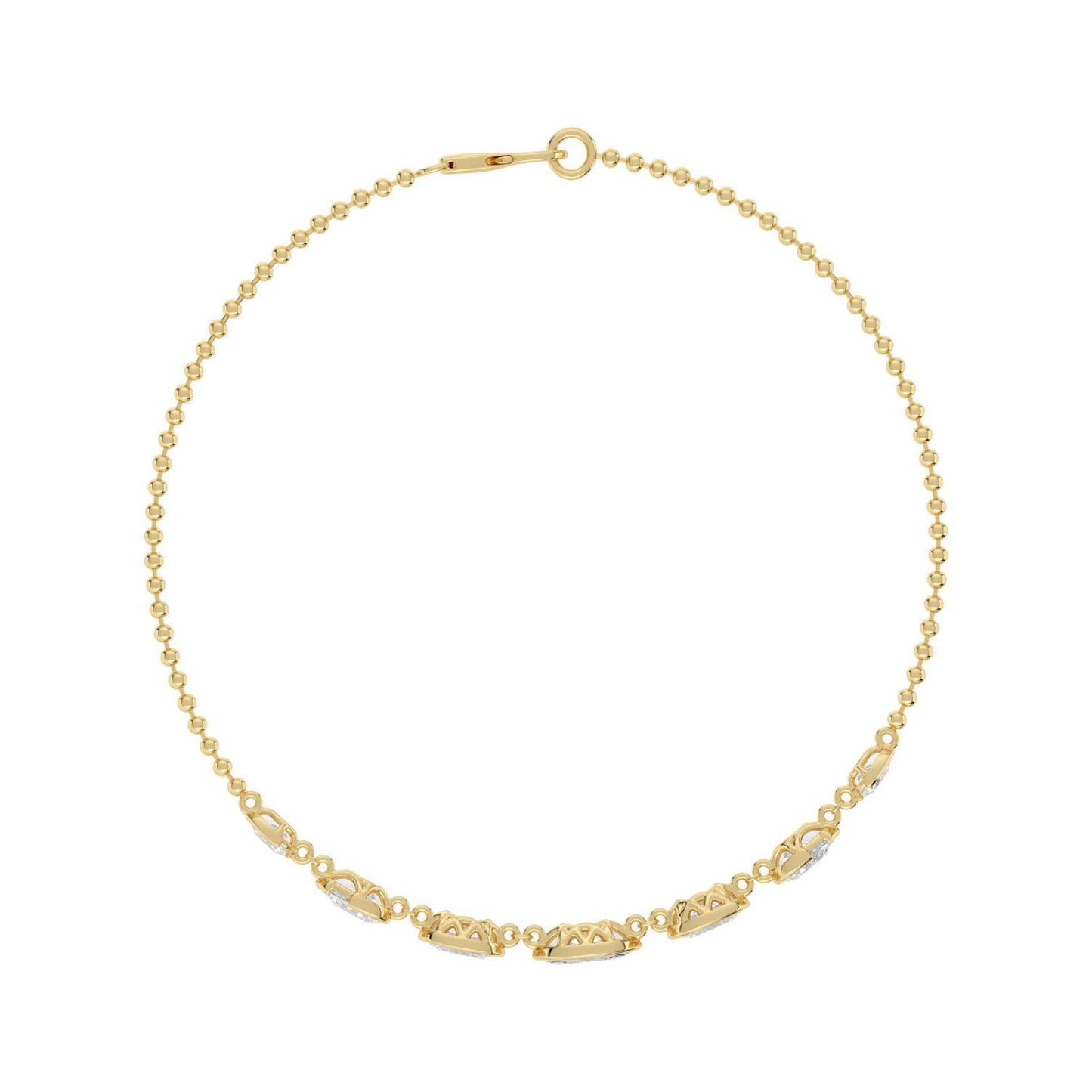 Lumeniri Mila bracelet featuring mixed-shape lab grown diamonds in a modern adjustable 14K yellow gold chain design