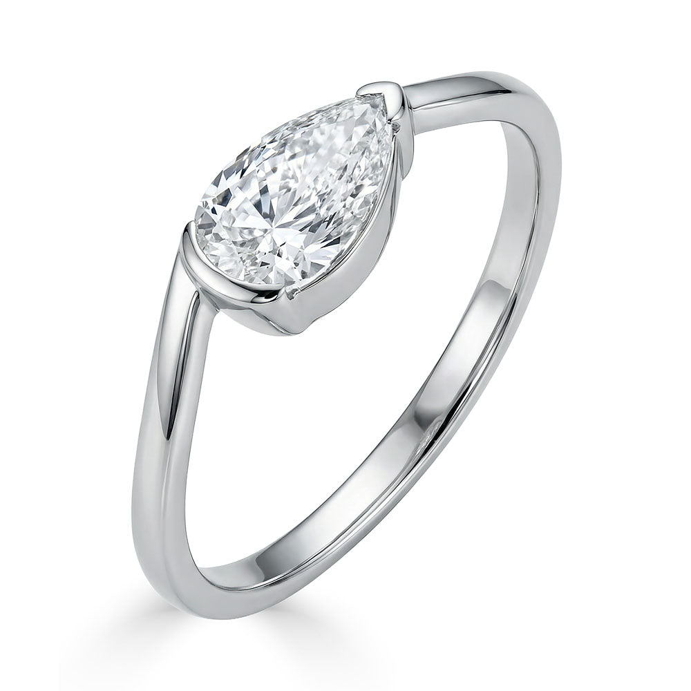 Lumeniri Nera Pear Pinky Ring – 0.40 CT | Premium Lab-Grown Diamond