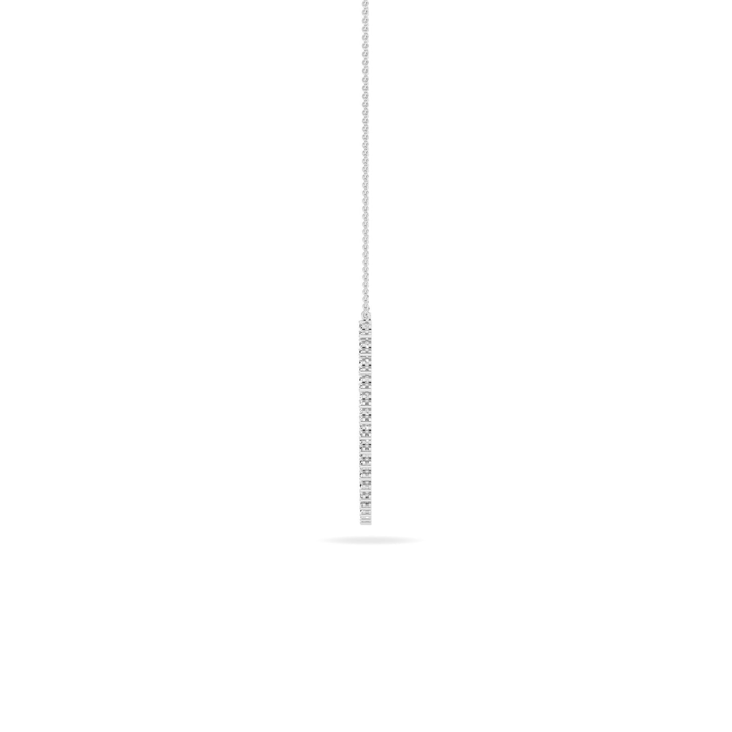 Lumeniri The Kelli 2.35ct trilogy pendant necklace showcasing three lab grown diamonds in timeless 14K gold luxury jewelry design on white background.