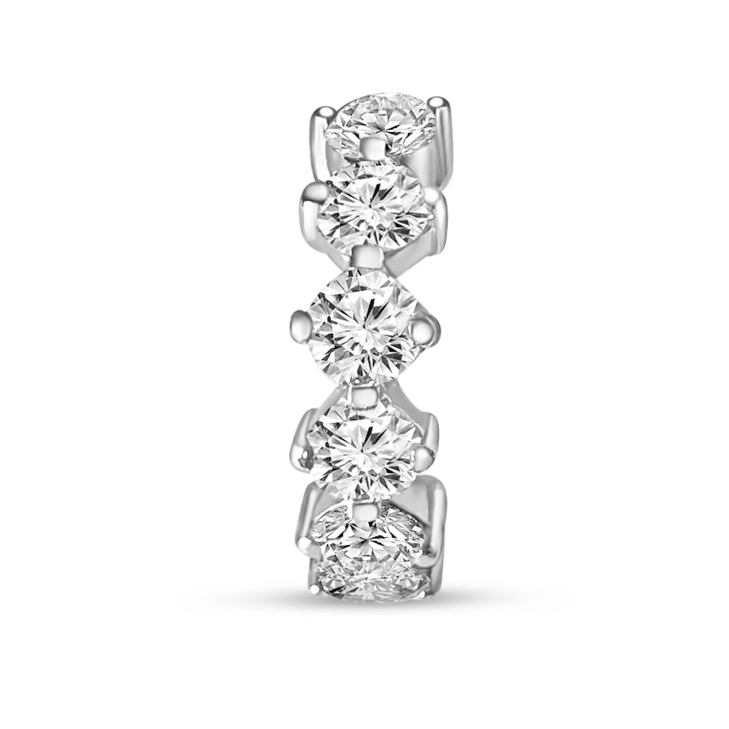 Lumeniri The Sabine Round Diamond Earcuff featuring 0.60ctw lab grown round brilliant diamonds set in a smooth 9mm 14K gold cuff on white background.