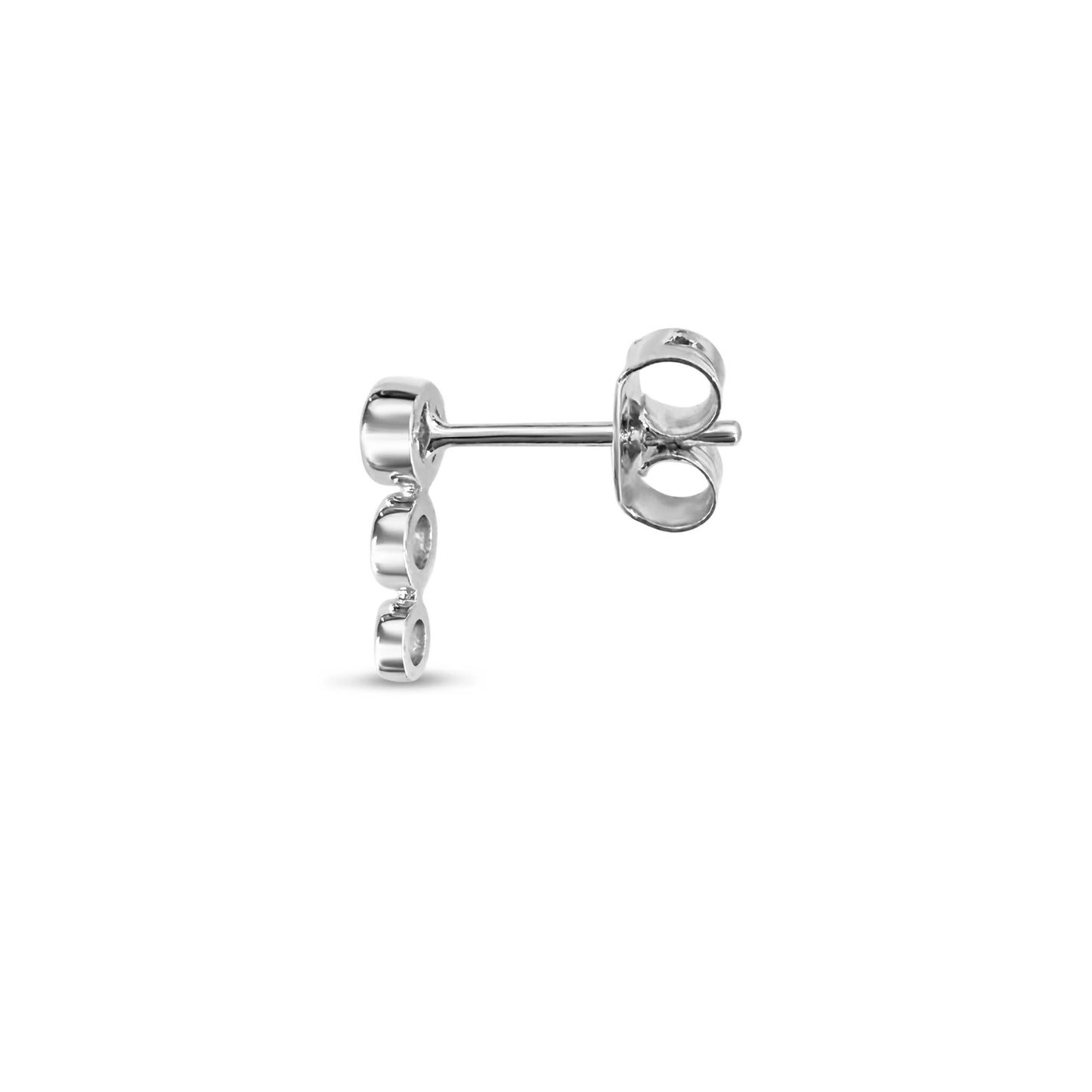Lumeniri graduated diamond mini studs 14K white gold lab grown minimalist jewelry white background