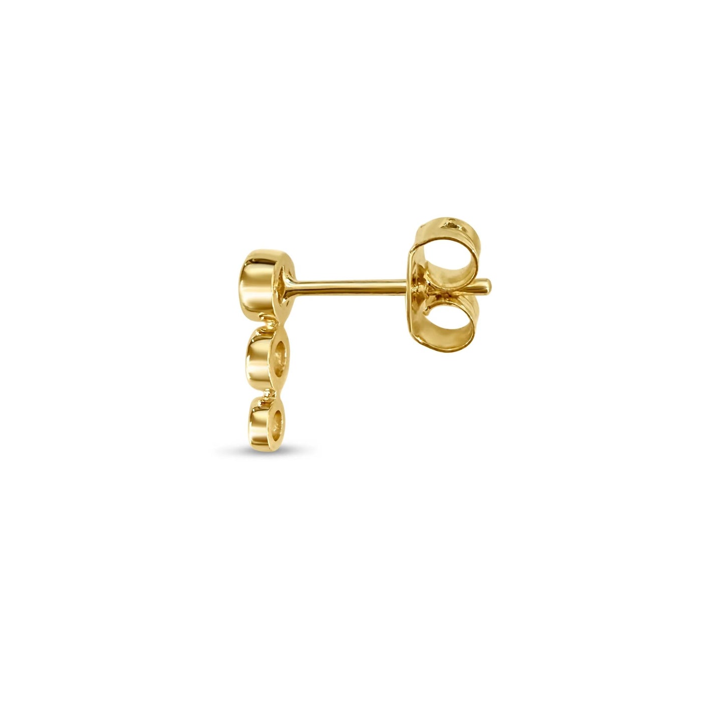 Lumeniri graduated diamond mini studs 14K yellow gold lab grown minimalist jewelry white background