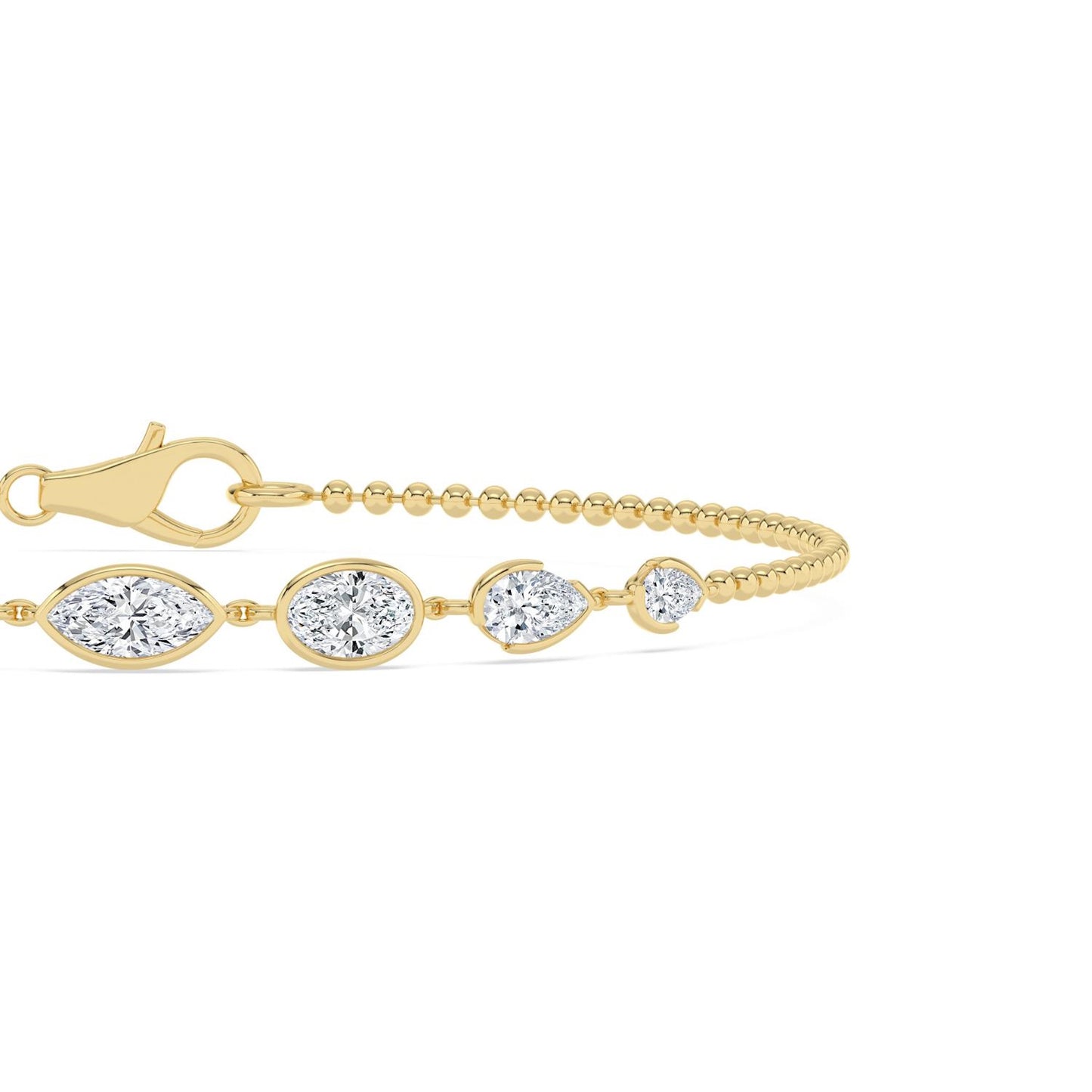 Mila mixed shape bracelet by Lumeniri featuring 1.75 ctw lab grown diamonds in refined 14K yellow gold design