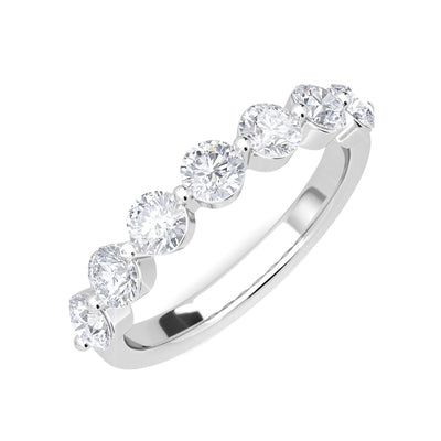 The Soule Round 1.00ct Half Eternity Band 14K White Gold