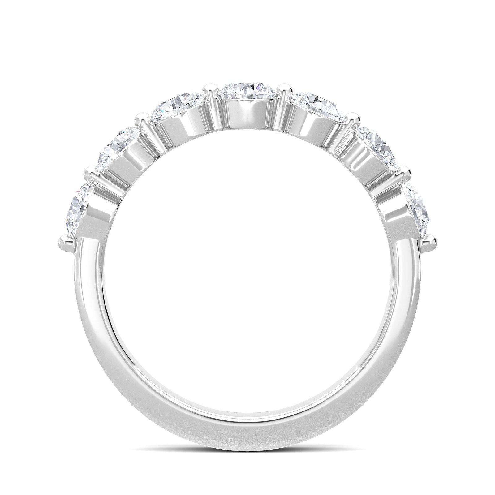 The Soule Round 1.00ct Half Eternity Band 14K White Gold