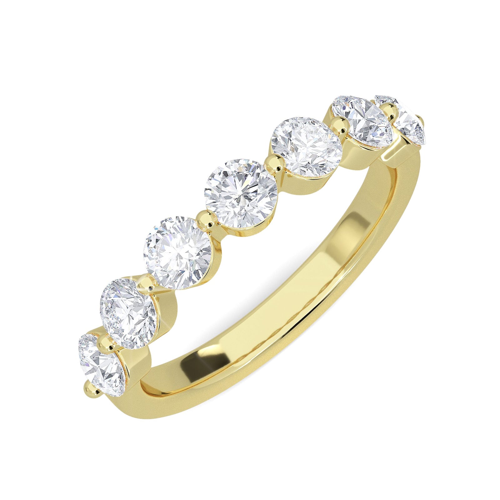 The Soule Round 1.00ct Half Eternity Band 14K Yellow Gold