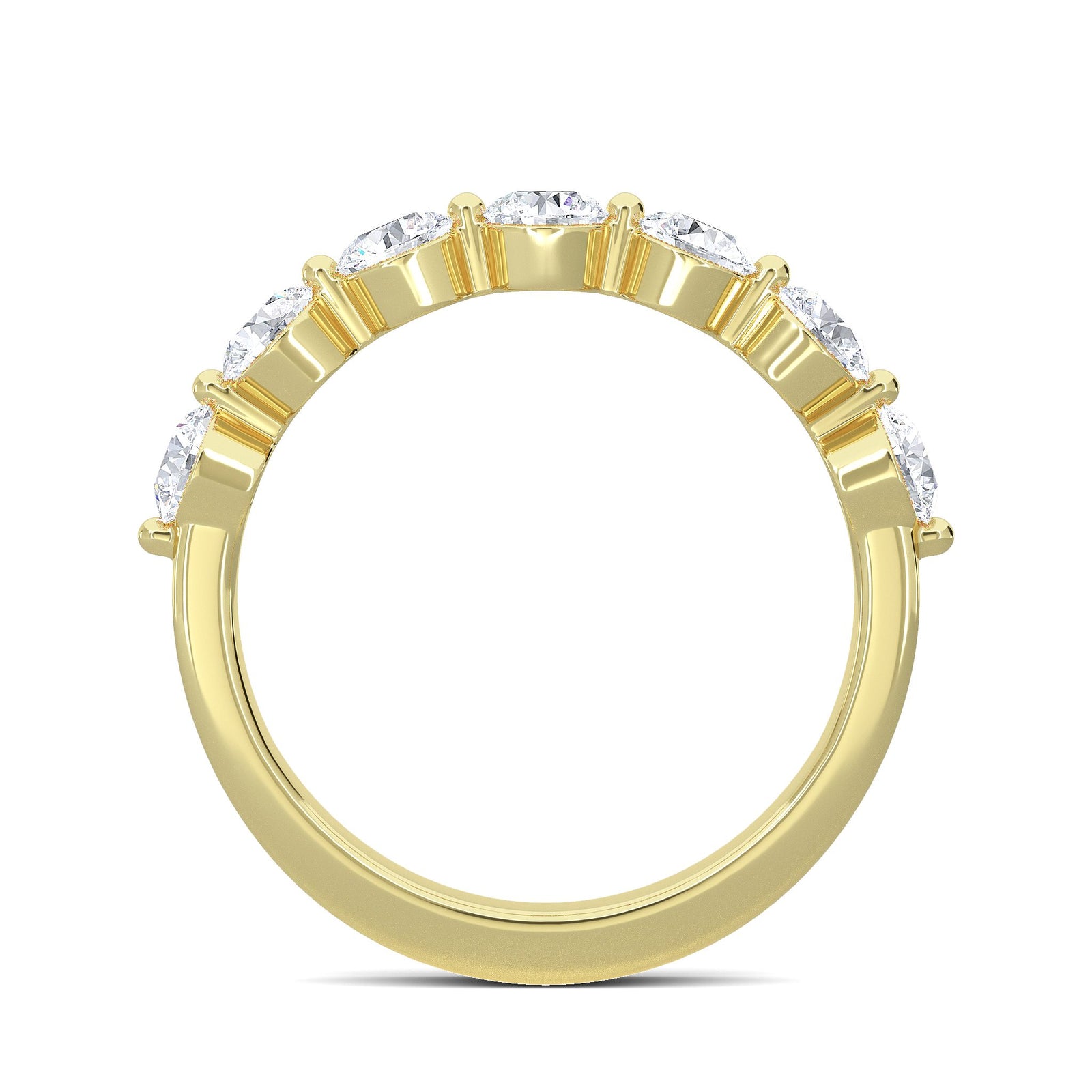 The Soule Round 1.00ct Half Eternity Band 14K Yellow Gold