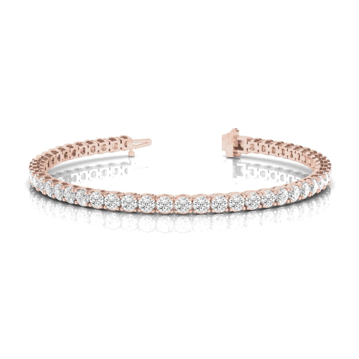 The Claire II Tennis Bracelet by Lumeniri Lab Grown Diamonds Classic 4 Claw 10ct Tennis Bracelet in Rose Gold