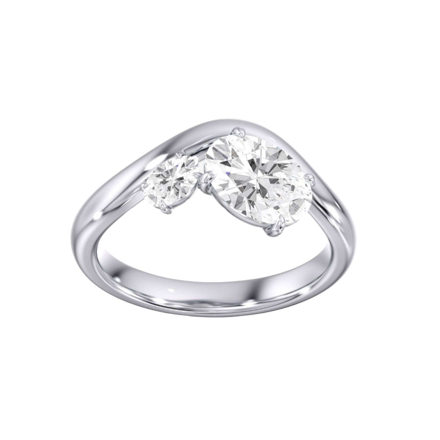 The Lissandra 1.25ct IGI Certified Oval Lab-Grown Diamond Pinky Ring in 14K White Gold