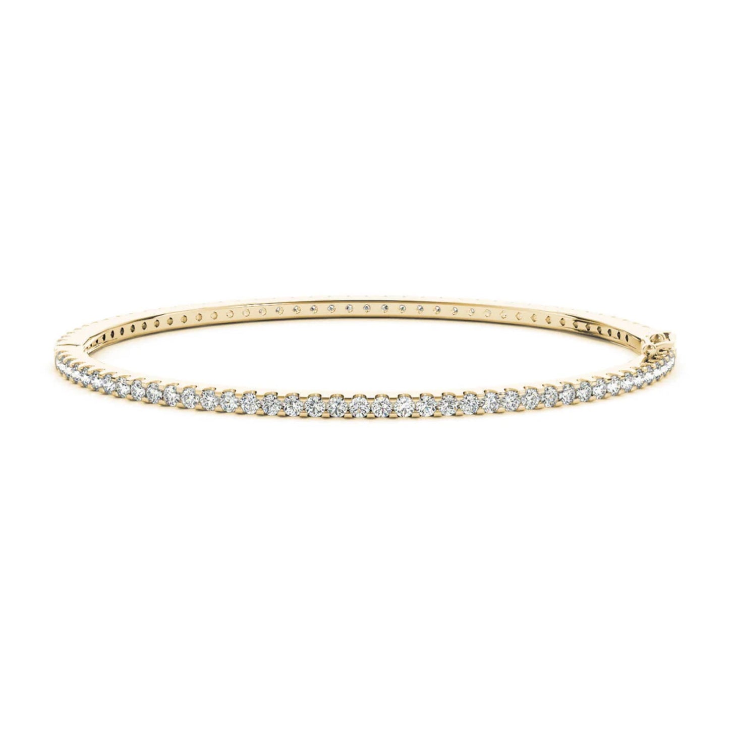 The Twinkle Bangle single-row pave bangle set with 115 full-cut round brilliant lab diamonds in Yellow Gold
