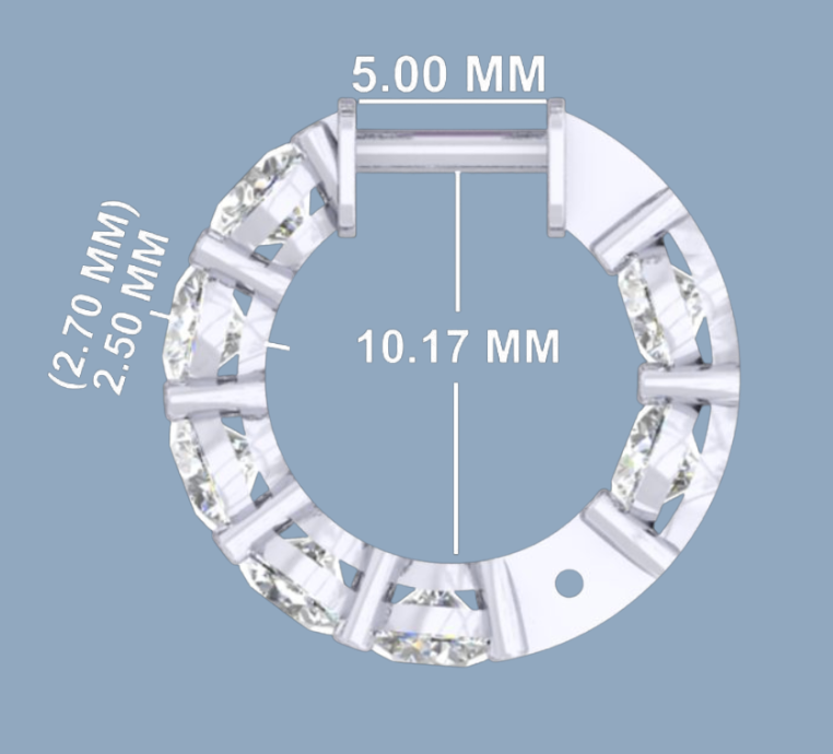 The Vega Inside-Out Diamond Huggie Earrings 3.25CTW Premium Lab Grown Diamonds