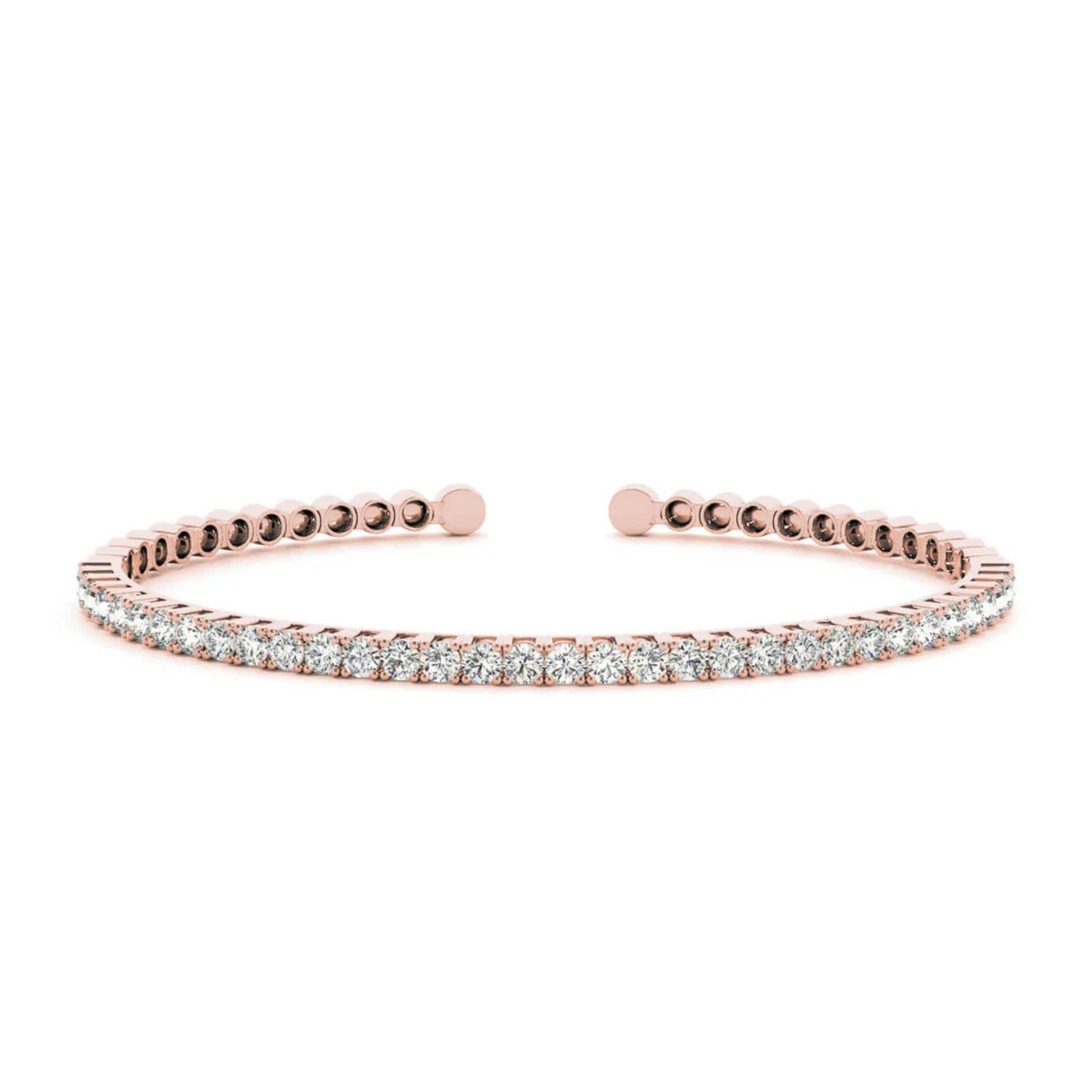 The Yetta Bangle by Lumeniri Lab Grown Diamonds Flexible 1ct Diamond Bangle in Rose Gold