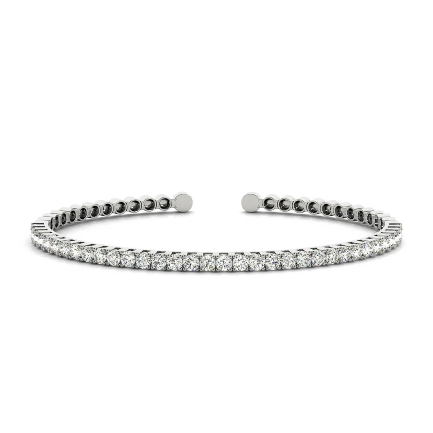 The Yetta Bangle by Lumeniri Lab Grown Diamonds Flexible 1ct Diamond Bangle in White Gold