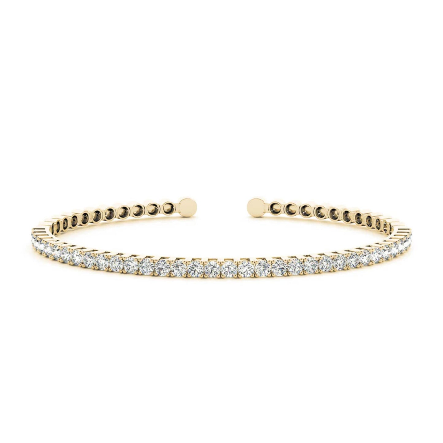 The Yetta Bangle by Lumeniri Lab Grown Diamonds Flexible 1ct Diamond Bangle in Yellow Gold