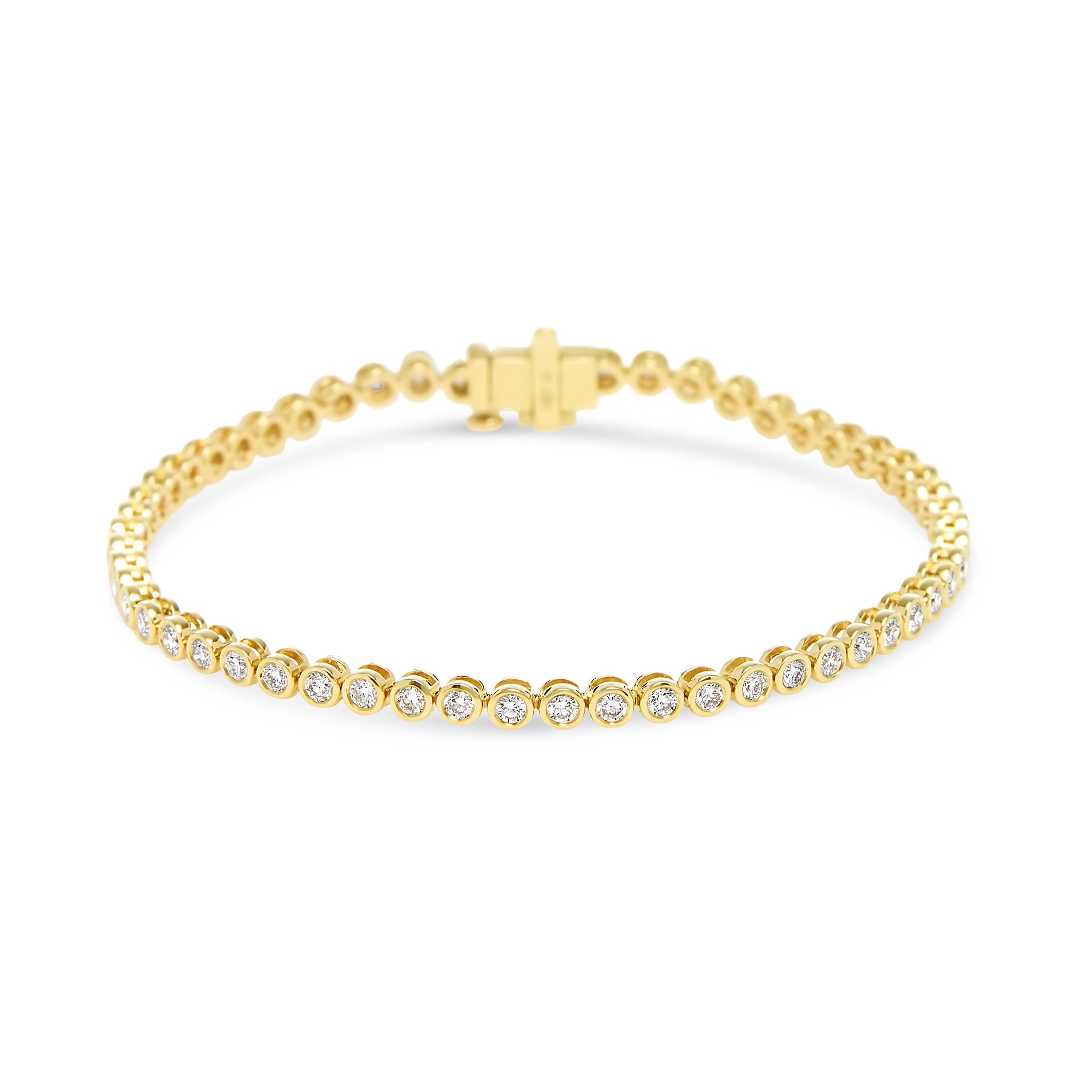 The Lucia Bezel Set Tennis Bracelet 2.00ct Round Lab Grown