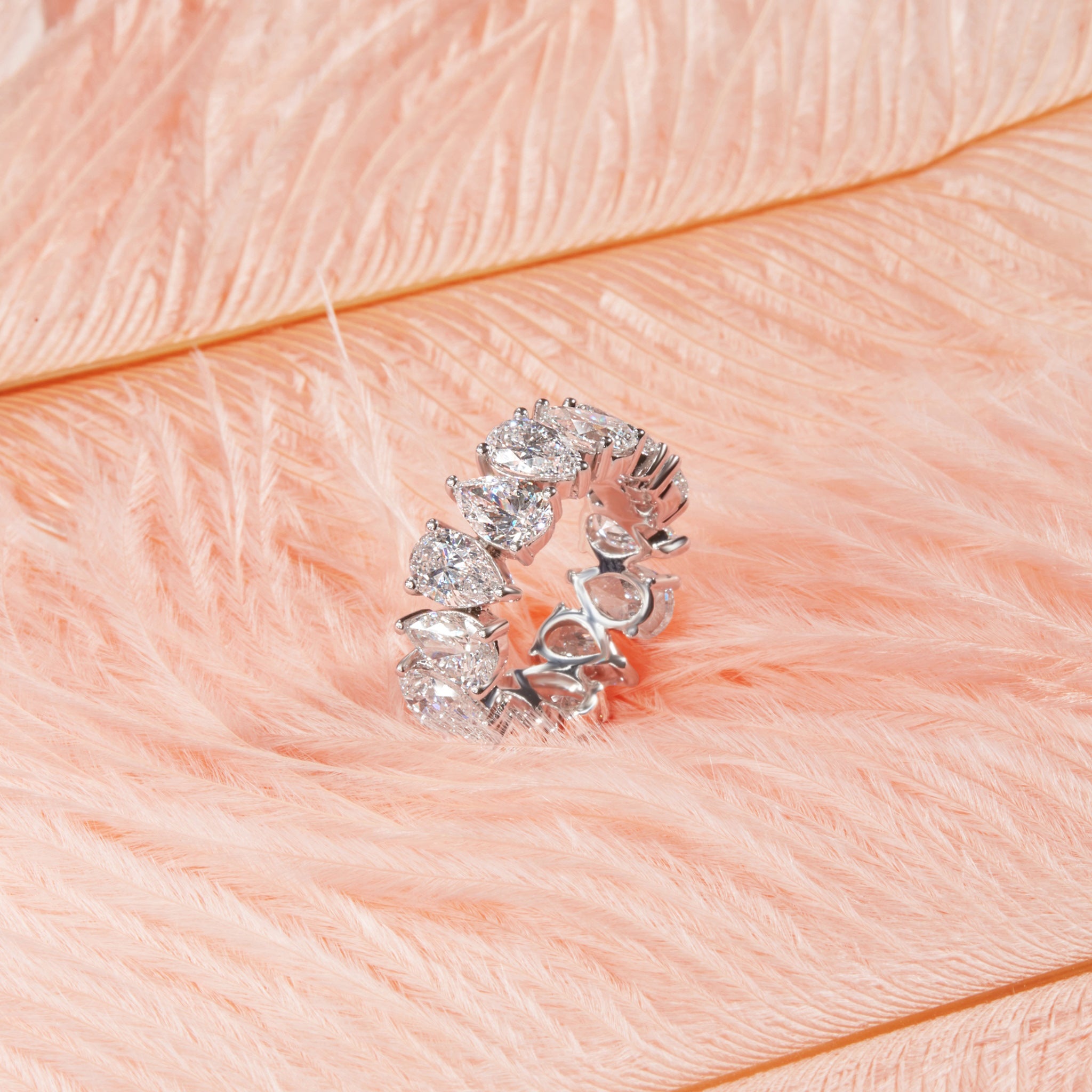 The Marise 7.0ct Pear Lab Grown Diamonds Eternity Band in 14K Gold