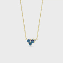 Celeste Collection 0.73cttw Four Stone Cluster Pendant - Prong Set White & Blue Lab Grown Diamonds in 14K Yellow Gold